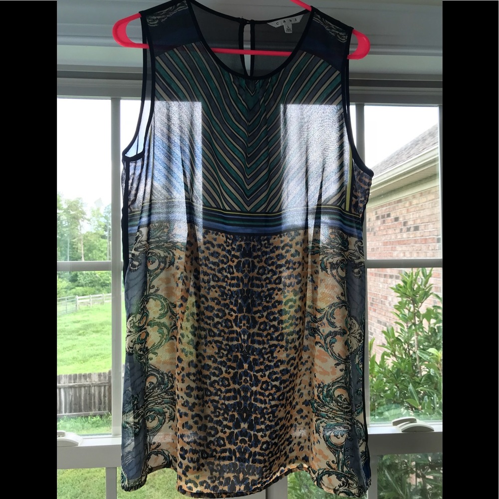 CAbi sheer animal print tank